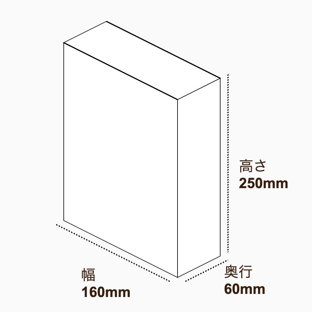 オリジナル印刷パッケージ（化粧箱（組み上げ式）・160×60×250mm・コートボール紙 310g・OPニス・10営業日）