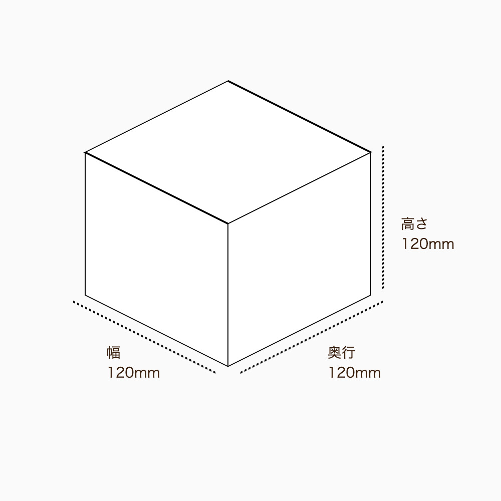 オリジナル印刷パッケージ（化粧箱（自動組み上げ式）・120×120×120mm・コートボール紙 310g・OPニス・10営業日）