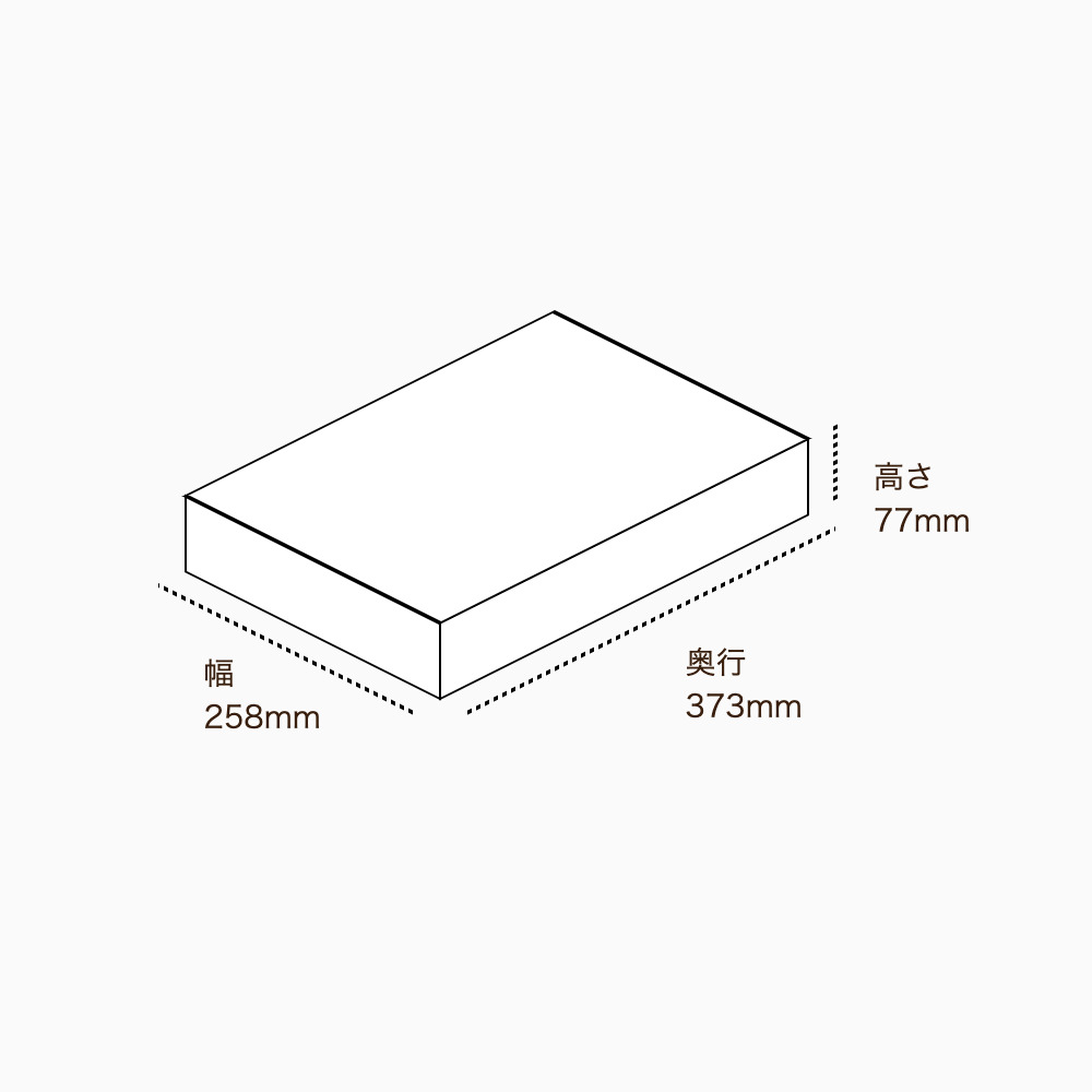 オリジナル印刷パッケージ（トレー箱・258×373×77mm・コートボール紙 310g・OPニス・12営業日）