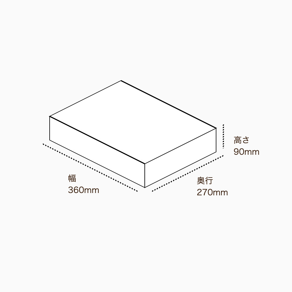 オリジナル印刷パッケージ（トレー箱・360×270×90mm・コートボール紙 310g・OPニス・12営業日）
