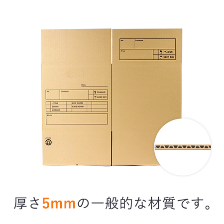 【宅配100サイズ】 引っ越し・梱包用 ダンボール箱（持ち手穴つき）