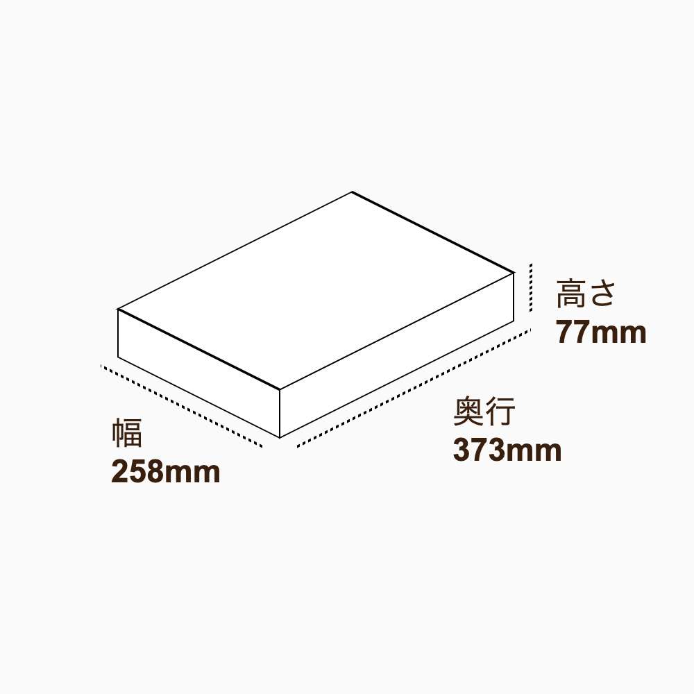 オリジナル印刷パッケージ（トレー箱・258×373×77mm・カードB紙 310g・グロスPP・15営業日）