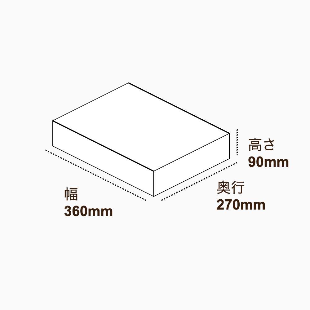 オリジナル印刷パッケージ（トレー箱・360×270×90mm・カードB紙 350g・グロスPP・15営業日）