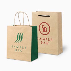 オリジナル印刷紙袋(1色印刷・未晒クラフト紙・OPニス・幅550×マチ150×高さ400mm・アクリル丸紐(黒)・通常納期)