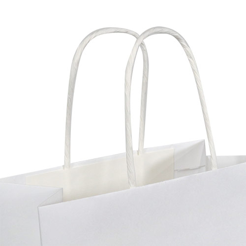 オリジナル印刷紙袋(1色印刷・晒クラフト紙・OPニス・幅420×マチ110×高さ320mm・アクリル丸紐(緑)・短納期)