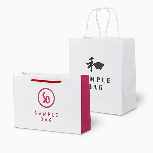 オリジナル印刷紙袋(1色印刷・晒クラフト紙・マットPP・幅180×マチ105×高さ200mm・アクリル丸紐(黒)・通常納期)