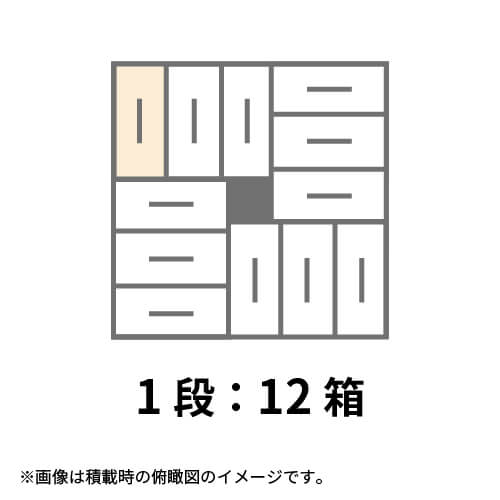 【宅配140サイズ】1100×1100パレットぴったりサイズダンボール箱［1段12箱×3段］（480×180×580mm）5mm A/F K5×K5