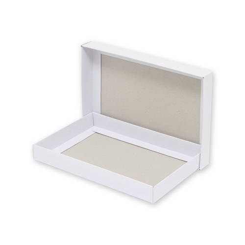 ハンカチ化粧箱（白無地・身蓋・2枚用・裏鼠・140×210×高25mm)