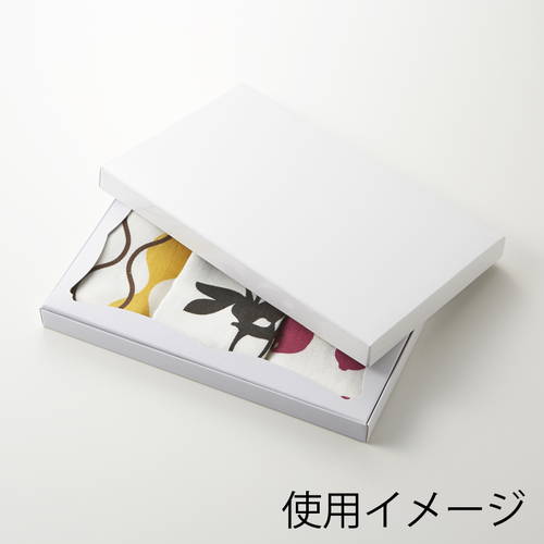 ハンカチ化粧箱（白無地・身蓋・3枚用・光沢・裏ネズ・150×242×高20mm)