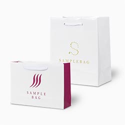 オリジナル印刷紙袋(1色印刷・コート紙・グロスPP・幅270×マチ80×高さ360mm・アクリル丸紐(白)・通常納期)