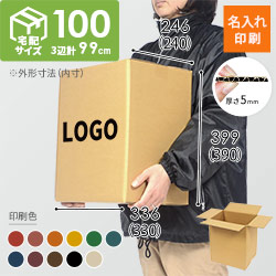 【名入れ印刷】宅配100サイズ A4サイズダンボール箱