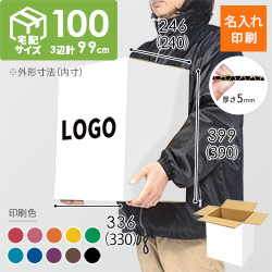 【名入れ印刷】宅配100サイズ A4サイズダンボール箱 白