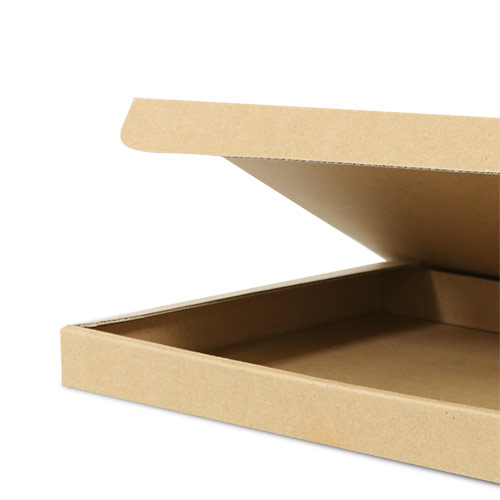 メール便ケース フタ差込み ワンポイント印刷 茶 内寸140×90×40mm