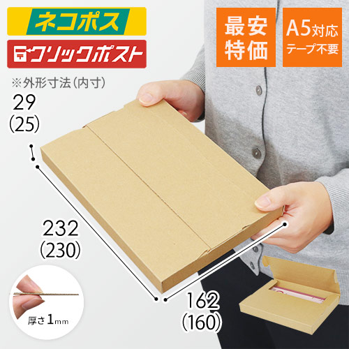 【最安特価】厚さ3cm・テープレスケース（ネコポス・クリックポスト）
