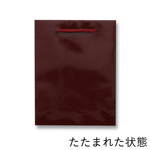 手提げ紙袋（エンジ ツヤあり・PP紐・幅185×マチ65×高さ240mm）