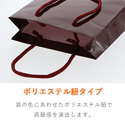 手提げ紙袋（エンジ ツヤあり・PP紐・幅185×マチ65×高さ240mm）