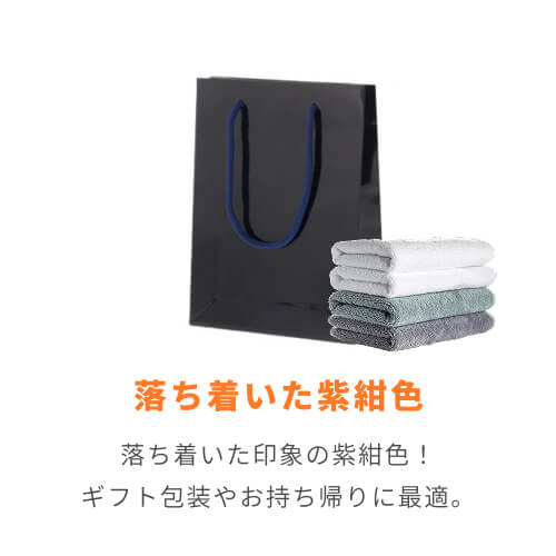手提げ紙袋（紫紺/シコン ツヤあり・PP紐・幅185×マチ65×高さ240mm）