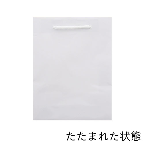 手提げ紙袋（白 ツヤあり・PP紐・幅185×マチ65×高さ240mm）