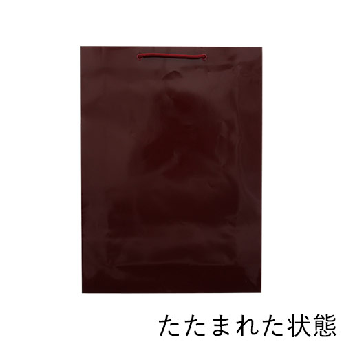 手提げ紙袋（エンジ ツヤあり・PP紐・幅330×マチ100×高さ450mm）