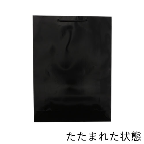 手提げ紙袋（黒 ツヤあり・PP紐・幅330×マチ100×高さ450mm）