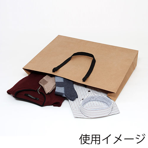 ファッションバッグ（茶・アクリル紐・幅520×マチ100×高さ420mm）