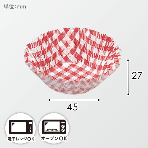 UACJ製箔 おかずケース 7号深口 赤チェック 1本(250枚入)