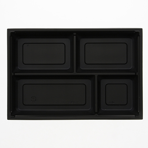 アクタ 弁当容器 ワン折重(ソコ) 90×60 J-4 黒 25枚