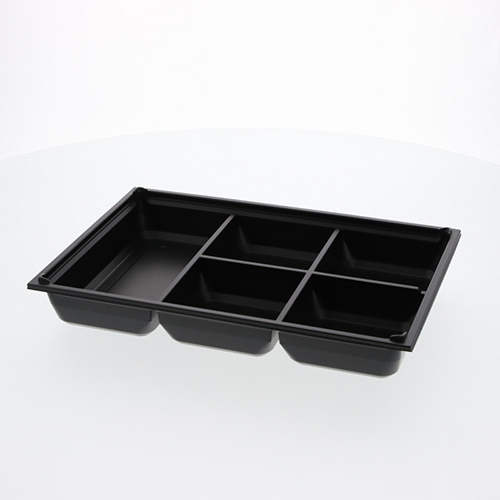 アクタ 弁当容器 ワン折重(ソコ) 90×60 J-5 黒 25枚