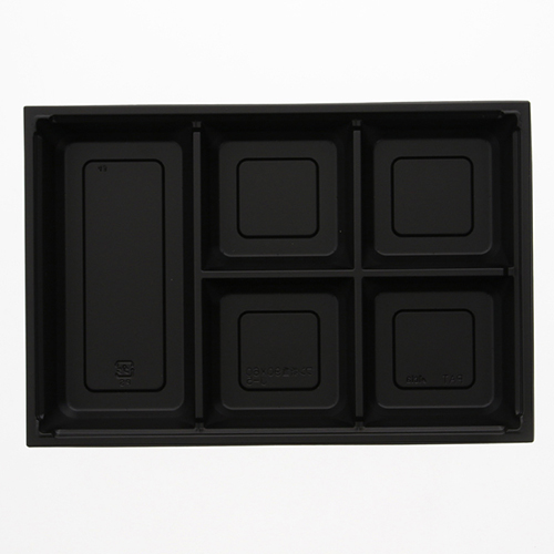 アクタ 弁当容器 ワン折重(ソコ) 90×60 J-5 黒 25枚
