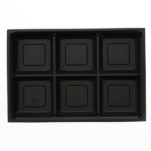 アクタ 弁当容器 ワン折重(ソコ) 90×60 J-6 黒 25枚