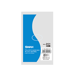 SWAN 規格ポリ袋 スワンポリエチレン袋 0.02mm厚 No.201 (1号) 紐なし 100枚