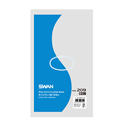 SWAN 規格ポリ袋 スワンポリエチレン袋 0.02mm厚 No.209 (9号) 紐なし 100枚