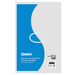 SWAN 規格ポリ袋 スワンポリエチレン袋 0.02mm厚 No.214 (14号) 紐なし 100枚