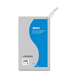 SWAN 規格ポリ袋 スワンポリエチレン袋 0.02mm厚 No.209 (9号) 紐付き 100枚