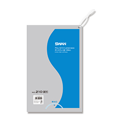 SWAN 規格ポリ袋 スワンポリエチレン袋 0.02mm厚 No.210 (10号) 紐付き 100枚
