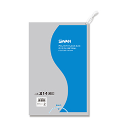 SWAN 規格ポリ袋 スワンポリエチレン袋 0.02mm厚 No.214 (14号) 紐付き 100枚