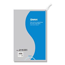 SWAN 規格ポリ袋 スワンポリエチレン袋 0.02mm厚 No.215 (15号) 紐付き 100枚