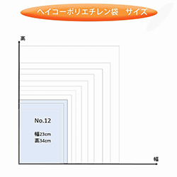 HEIKO 規格ポリ袋 ヘイコーポリエチレン袋 0.03mm厚 No.12 (12号) 100枚