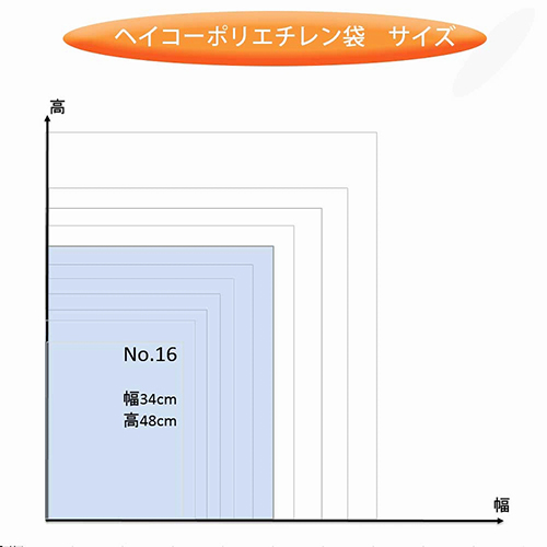 HEIKO 規格ポリ袋 ヘイコーポリエチレン袋 0.03mm厚 No.16 (16号) 100枚