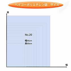 HEIKO 規格ポリ袋 ヘイコーポリエチレン袋 0.03mm厚 No.20 (20号) 100枚