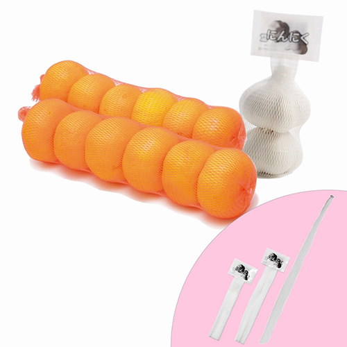 野菜ネット ニンニクネット 15cm 白 ラベル付 JANコード入 100本