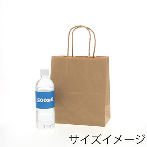 ワンポイント印刷紙袋(茶・丸紐・幅210×マチ120×高さ250mm・片面印刷)