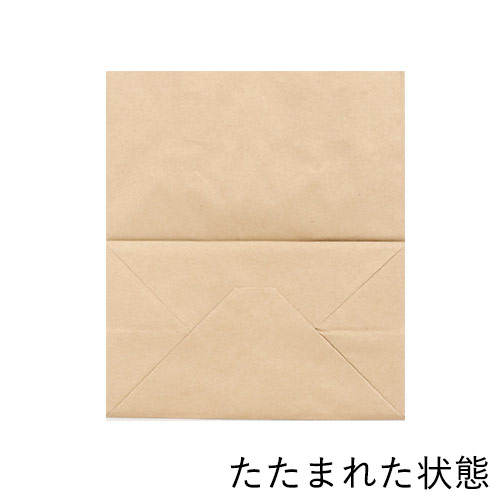 ワンポイント印刷紙袋(茶・平紐・幅220×マチ130×高さ255mm・片面印刷)