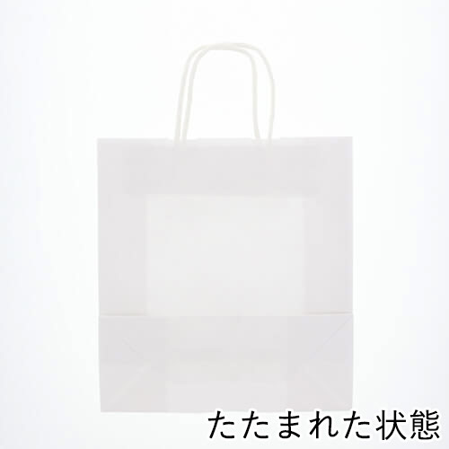 ワンポイント印刷紙袋(白・丸紐・幅260×マチ100×高さ280mm・片面印刷)