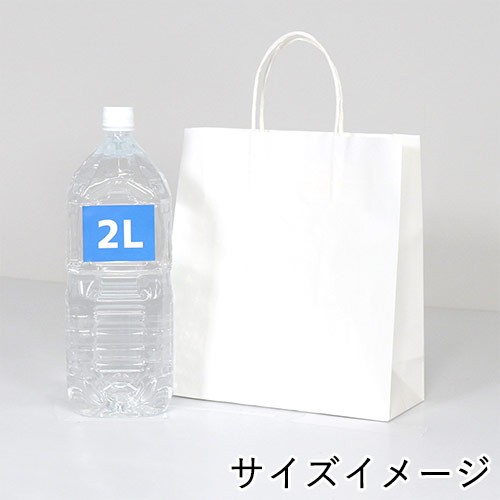ワンポイント印刷紙袋(白・丸紐・幅260×マチ100×高さ280mm・片面印刷)