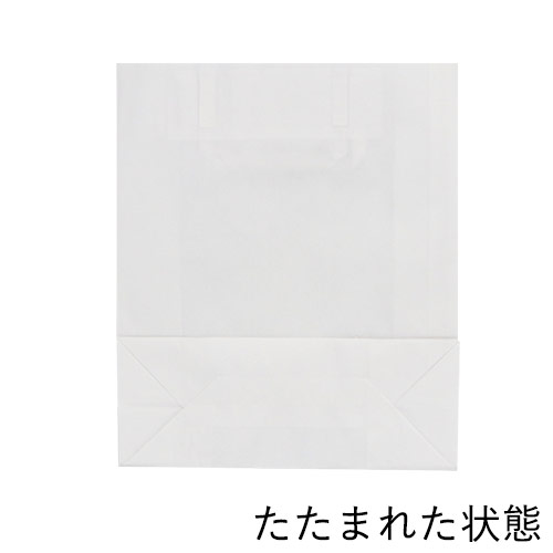 ワンポイント印刷紙袋(白・平紐・幅260×マチ100×高さ310mm・片面印刷)