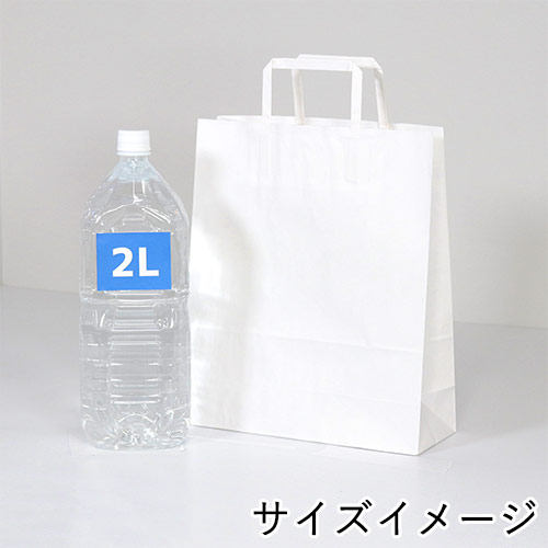 ワンポイント印刷紙袋(白・平紐・幅260×マチ100×高さ310mm・片面印刷)