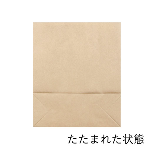 ワンポイント印刷紙袋(茶・平紐・幅260×マチ100×高さ310mm・片面印刷)