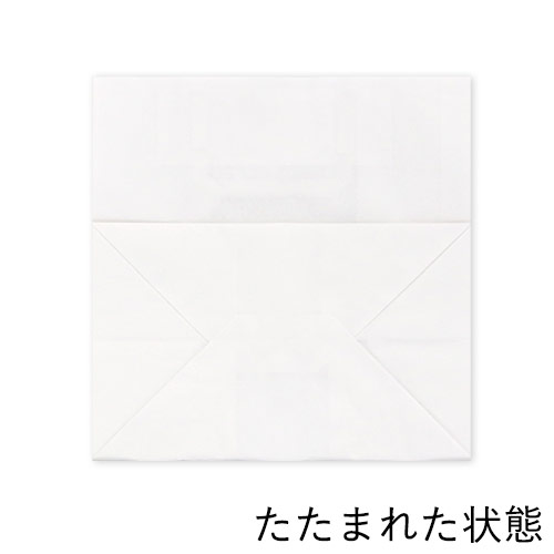 ワンポイント印刷紙袋(白・平紐・幅260×マチ160×高さ260mm・片面印刷)