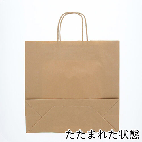 ワンポイント印刷紙袋(茶・丸紐・幅320×マチ115×高さ310mm・片面印刷)